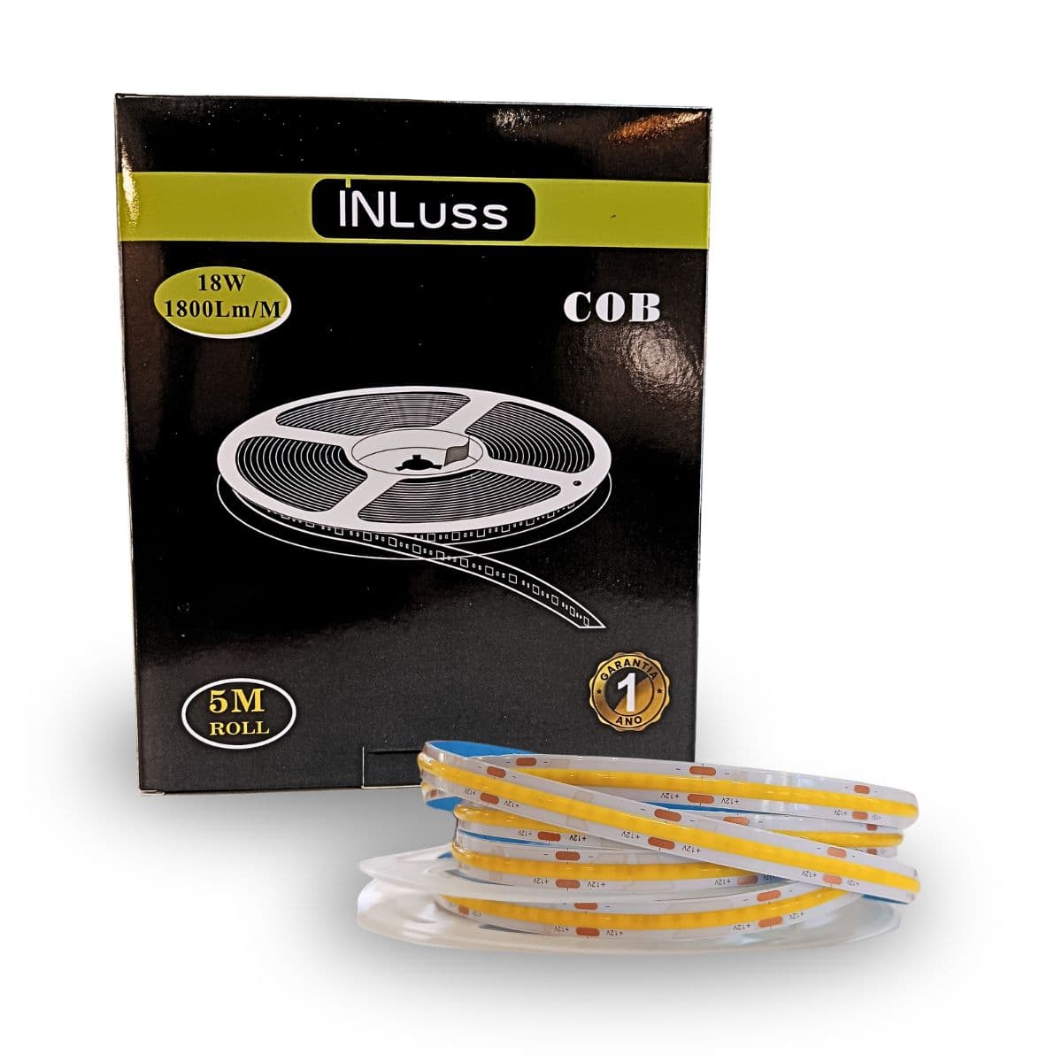 Fita COB 252D 3000K 12V 18W 5MT IP20 - Inluss