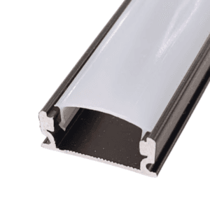 Perfil de Sobrepor LED 17x7mm 2 Metros | Alumínio com Difusor – Preto e Branco